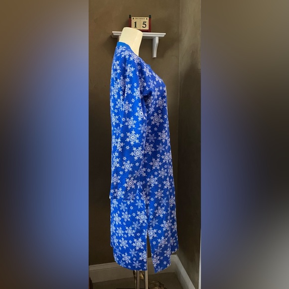 Cozee Corner 100% Cotton Shirt Snowflake V-Neck Long Sleeves Flannel Nightgown M - Picture 3 of 11